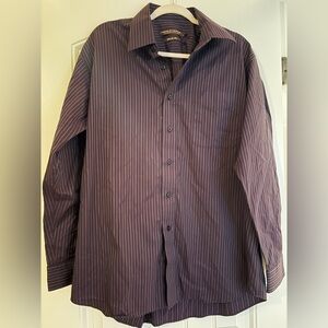 Men's Purple Striped Dress Shirt